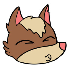 cartoon wolf face whistling
