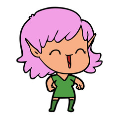Obraz premium cartoon elf girl