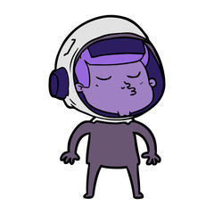 cartoon confident astronaut