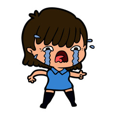 cartoon girl crying
