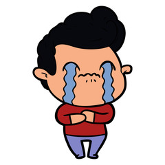 cartoon man crying
