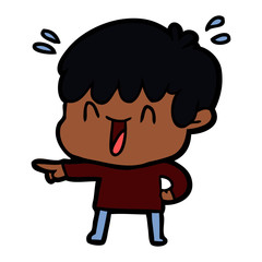 Obraz premium cartoon laughing boy