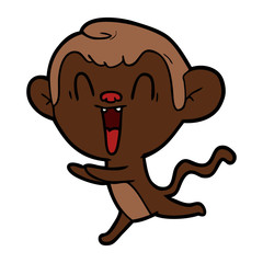 cartoon laughing monkey