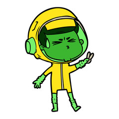 cartoon stressed astronaut