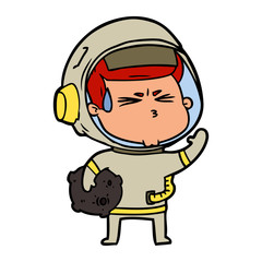 Obraz premium cartoon stressed astronaut