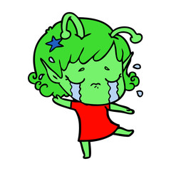 cartoon crying alien girl