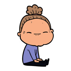 cartoon peaceful old woman