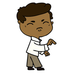 Fototapeta premium cartoon annoyed man pointing finger
