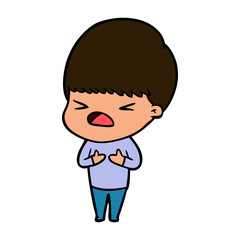 cartoon stressed man