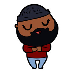cute cartoon man with beard
