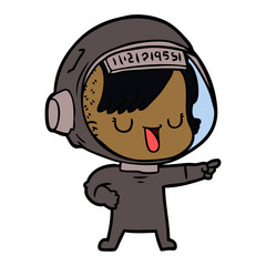 cartoon astronaut woman