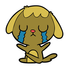 cute cartoon dog crying