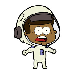cartoon surprised astronaut