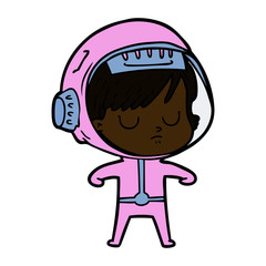 cartoon astronaut woman