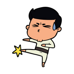 cartoon man sweating