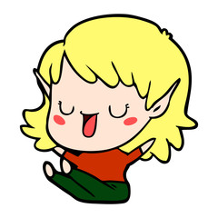 cartoon elf girl