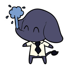 cute cartoon elephant spouting water