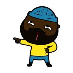 Obraz premium cartoon happy bearded man