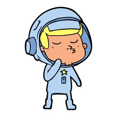 cartoon confident astronaut
