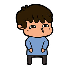 cartoon curious man
