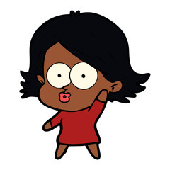 cartoon girl pouting