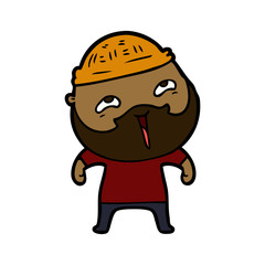 cartoon happy bearded man