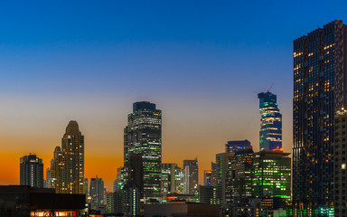 Bangkok Cityscape at Twilight Time