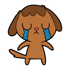 cute cartoon dog crying