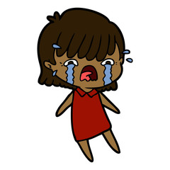 cartoon girl crying
