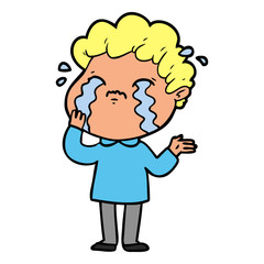 Obraz premium cartoon man crying