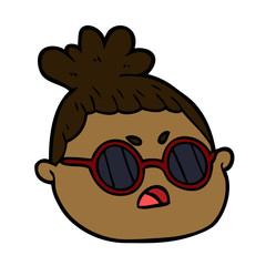 Naklejka premium cartoon female face