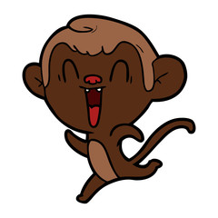 cartoon laughing monkey