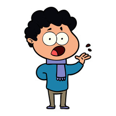cartoon man gasping in surprise