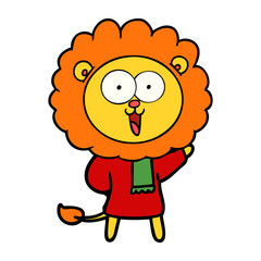 happy cartoon lion