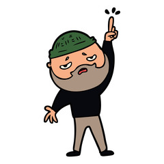 cartoon worried man with beard