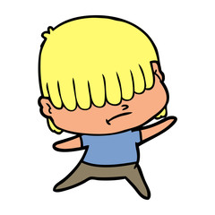 cartoon boy with untidy hair