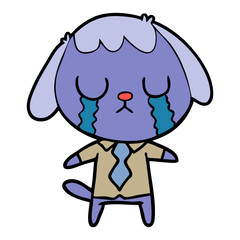 cute cartoon dog crying