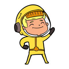 happy cartoon astronaut