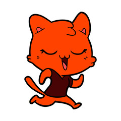 happy cartoon cat