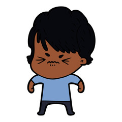 cartoon frustrated woman