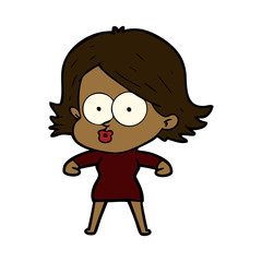 cartoon girl pouting