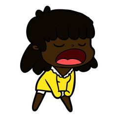cartoon woman talking loudly