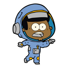 cartoon surprised astronaut