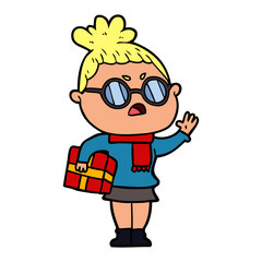 cartoon annoyed woman