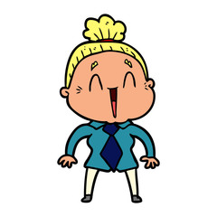 Obraz premium cartoon happy old lady