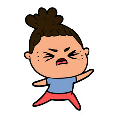 cartoon angry woman
