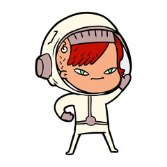 cartoon astronaut woman