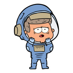 cartoon tired astronaut