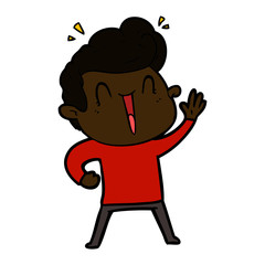 cartoon excited man