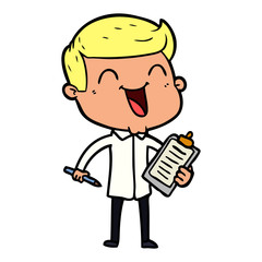 cartoon happy man